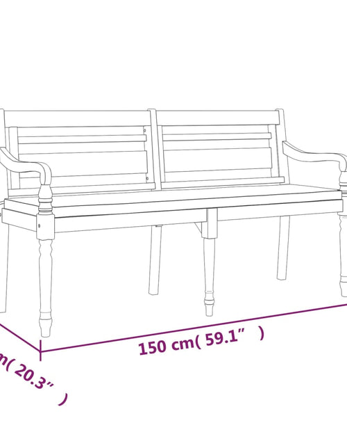 Încărcați imaginea în vizualizatorul Galerie, Bancă Batavia cu pernă roșie, 150 cm, lemn masiv de tec - Lando
