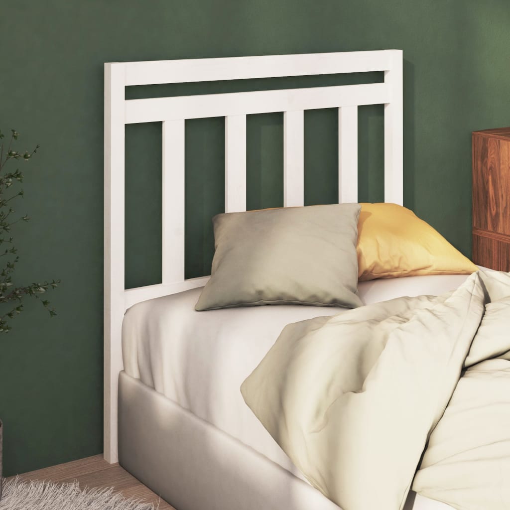 Tăblie de pat, alb, 81x4x100 cm, lemn masiv de pin - Lando