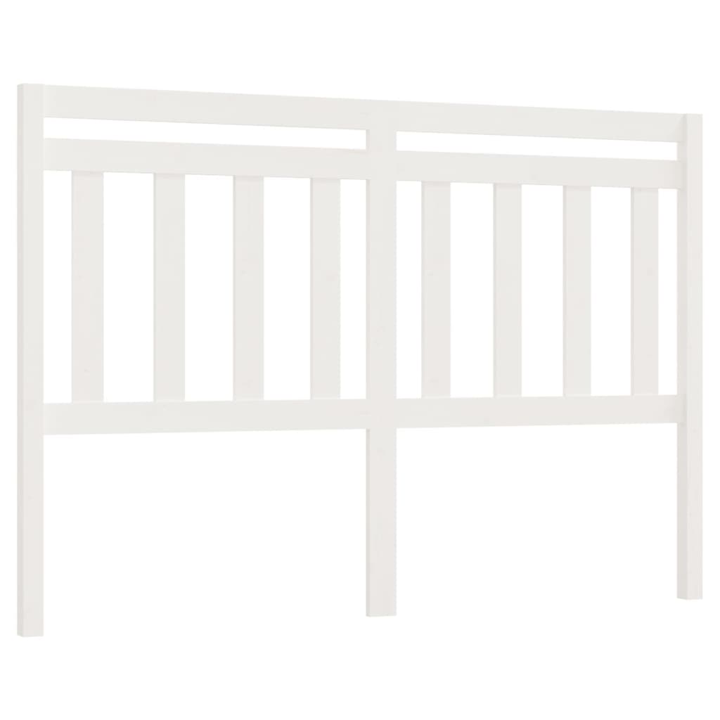 Tăblie de pat, alb, 126x4x100 cm, lemn masiv de pin - Lando