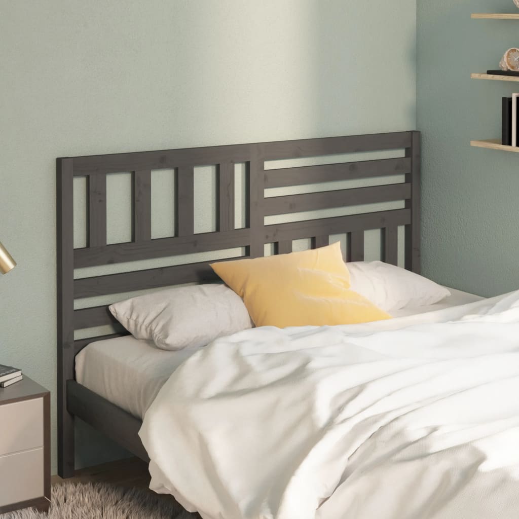 Tăblie de pat, gri, 166x4x100 cm, lemn masiv de pin - Lando