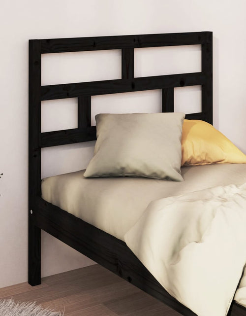 Încărcați imaginea în vizualizatorul Galerie, Tăblie de pat, negru, 81x4x100 cm, lemn masiv de pin - Lando
