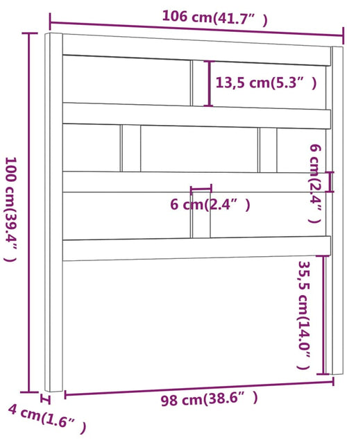 Загрузите изображение в средство просмотра галереи, Tăblie de pat, gri, 106x4x100 cm, lemn masiv de pin - Lando
