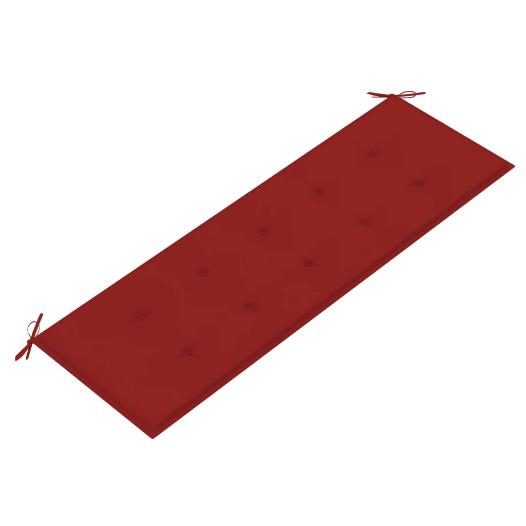 Bancă Batavia cu pernă roșie, 150 cm, lemn masiv de tec - Lando
