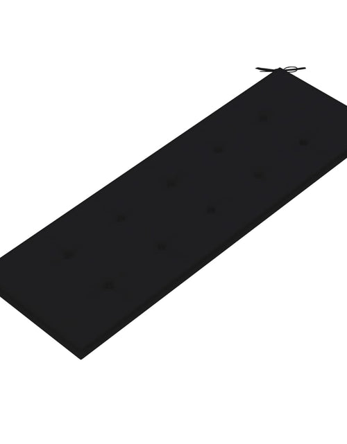 Încărcați imaginea în vizualizatorul Galerie, Bancă Batavia cu pernă neagră, 150 cm, lemn masiv de tec - Lando
