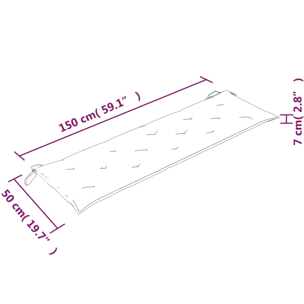 Bancă Batavia cu pernă verde aprins, 150 cm, lemn masiv tec - Lando