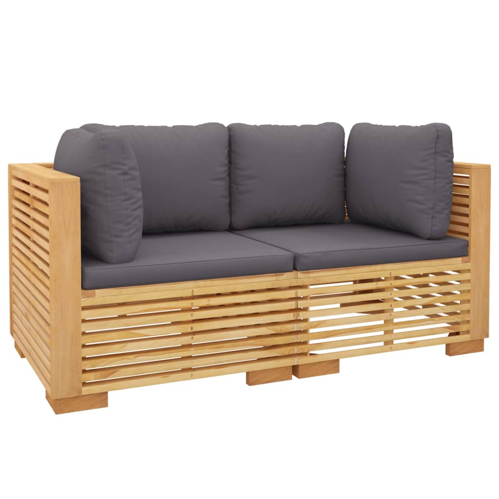 Canapele de colț de grădină cu perne 2 buc. lemn masiv de tec - Lando