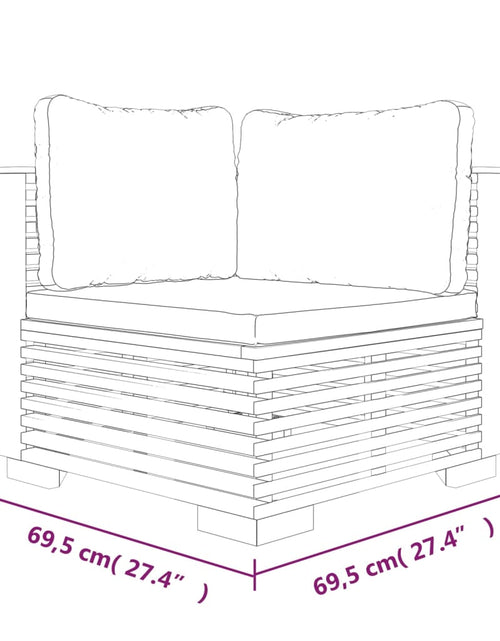 Încărcați imaginea în vizualizatorul Galerie, Set mobilier grădină cu perne, 4 piese, lemn masiv de tec - Lando

