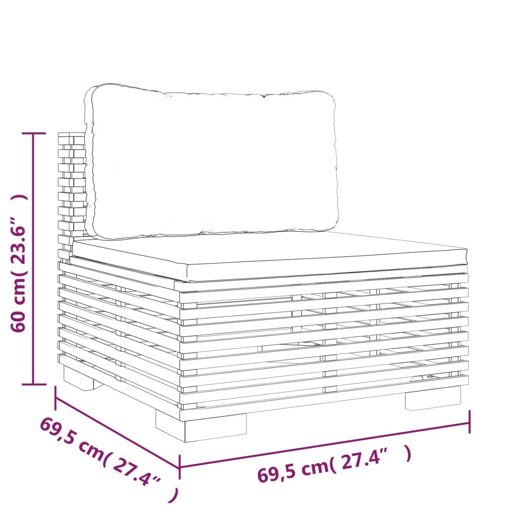 Set mobilier grădină cu perne, 8 piese, lemn masiv de tec - Lando