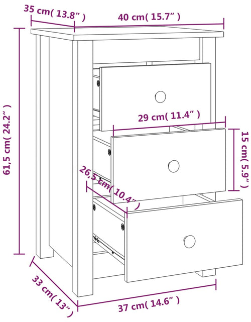 Încărcați imaginea în vizualizatorul Galerie, Noptieră, alb, 40x35x61,5 cm, lemn masiv de pin - Lando

