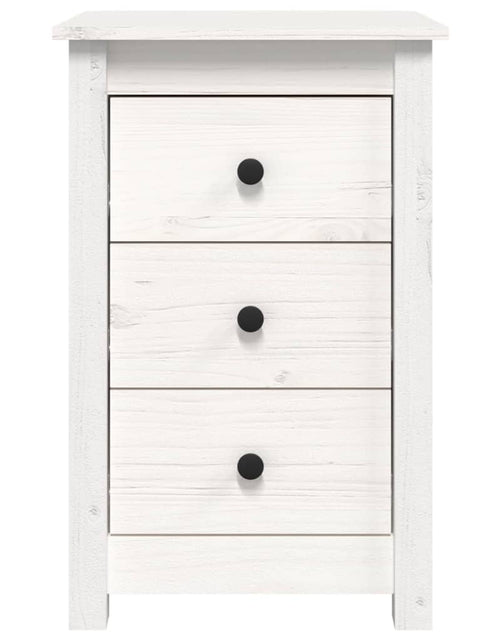 Încărcați imaginea în vizualizatorul Galerie, Noptiere, 2 buc., alb, 40x35x61,5 cm, lemn masiv de pin - Lando
