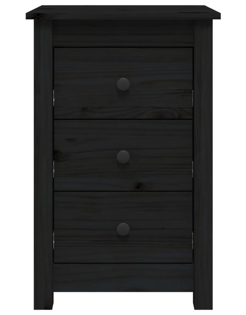 Încărcați imaginea în vizualizatorul Galerie, Noptieră, negru, 40x35x61,5 cm, lemn masiv de pin - Lando

