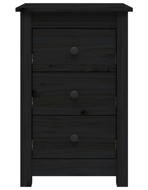 Încărcați imaginea în vizualizatorul Galerie, Noptiere, 2 buc., negru, 40x35x61,5 cm, lemn masiv de pin - Lando
