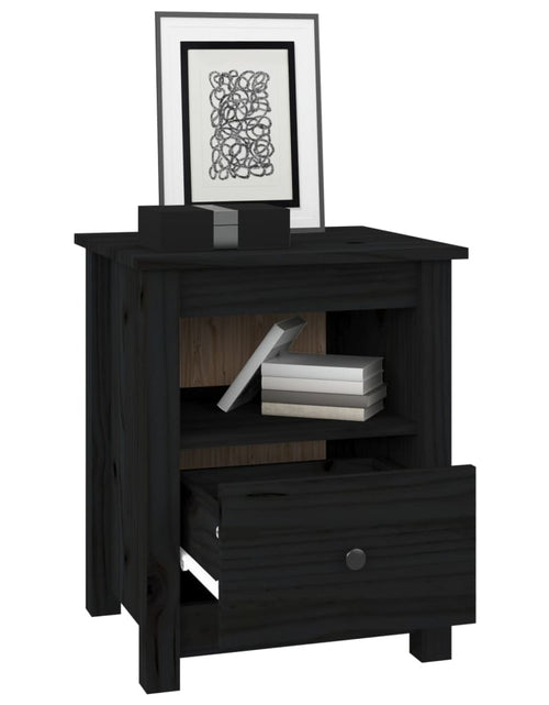 Încărcați imaginea în vizualizatorul Galerie, Noptiere, 2 buc., negru, 40x35x49 cm, lemn masiv de pin - Lando
