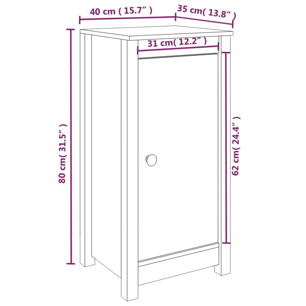 Servante, 2 buc., gri, 40x35x80 cm, lemn masiv de pin Lando - Lando