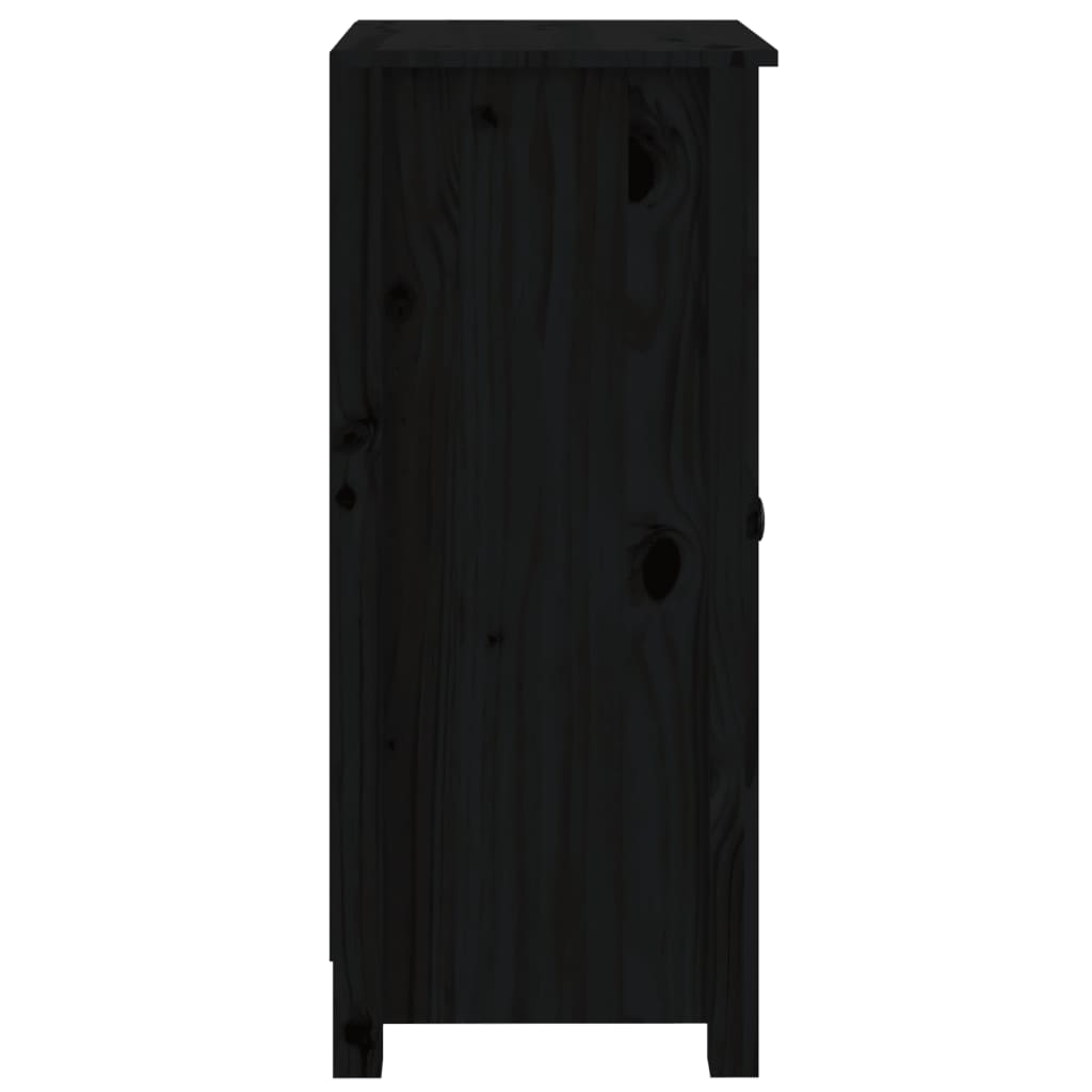 Servantă, negru, 40x35x80 cm, lemn masiv de pin - Lando