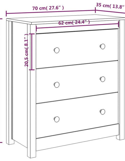 Загрузите изображение в средство просмотра галереи, Servantă, 70x35x80 cm, lemn masiv de pin Lando - Lando
