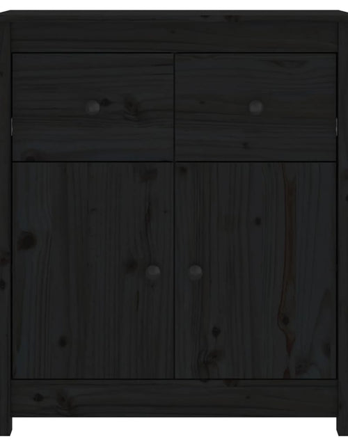 Загрузите изображение в средство просмотра галереи, Servantă, negru, 70x35x80 cm, lemn masiv de pin Lando - Lando
