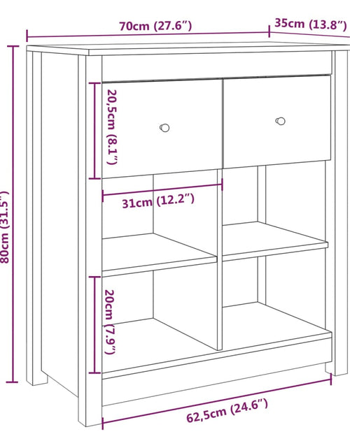 Загрузите изображение в средство просмотра галереи, Servantă, 70x35x80 cm, lemn masiv de pin Lando - Lando
