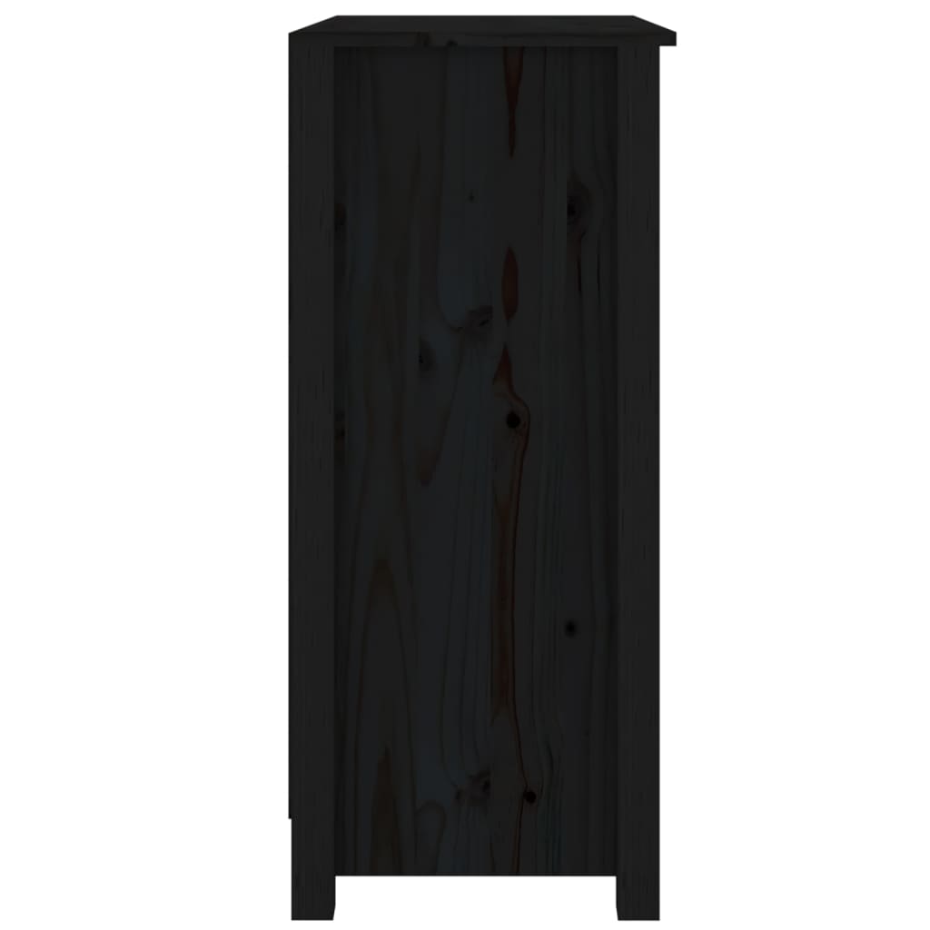 Servantă, negru, 70x35x80 cm, lemn masiv de pin Lando - Lando