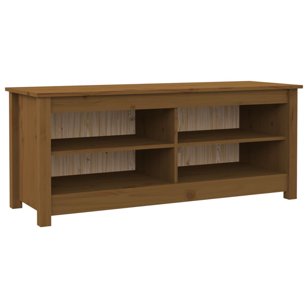 Bancă pentru pantofi, maro miere, 110x38x45,5 cm lemn masiv pin Lando - Lando