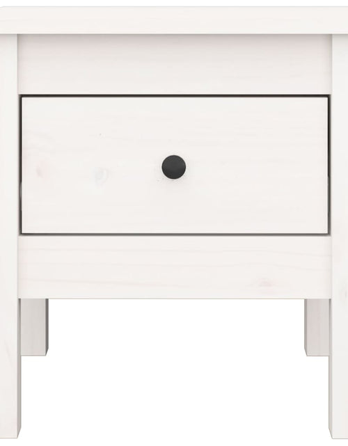 Încărcați imaginea în vizualizatorul Galerie, Masă laterală, alb, 40x40x39 cm, lemn masiv de pin Lando - Lando
