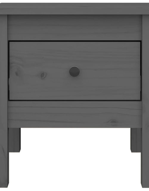 Încărcați imaginea în vizualizatorul Galerie, Masă laterală, gri, 40x40x39 cm, lemn masiv de pin Lando - Lando
