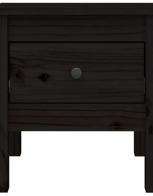 Încărcați imaginea în vizualizatorul Galerie, Masă laterală, negru, 40x40x39 cm, lemn masiv de pin Lando - Lando
