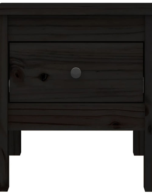 Încărcați imaginea în vizualizatorul Galerie, Mese laterale, 2 buc., negru, 40x40x39 cm, lemn masiv de pin Lando - Lando
