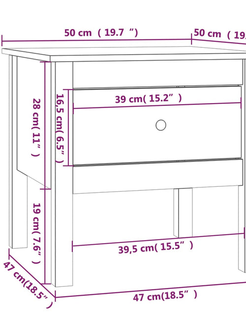 Încărcați imaginea în vizualizatorul Galerie, Masă laterală, 50x50x49 cm, lemn masiv de pin Lando - Lando
