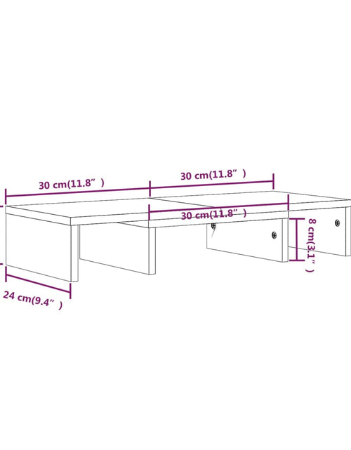 Încărcați imaginea în vizualizatorul Galerie, Stand pentru monitor, alb, 60x24x10,5 cm, lemn masiv de pin - Lando
