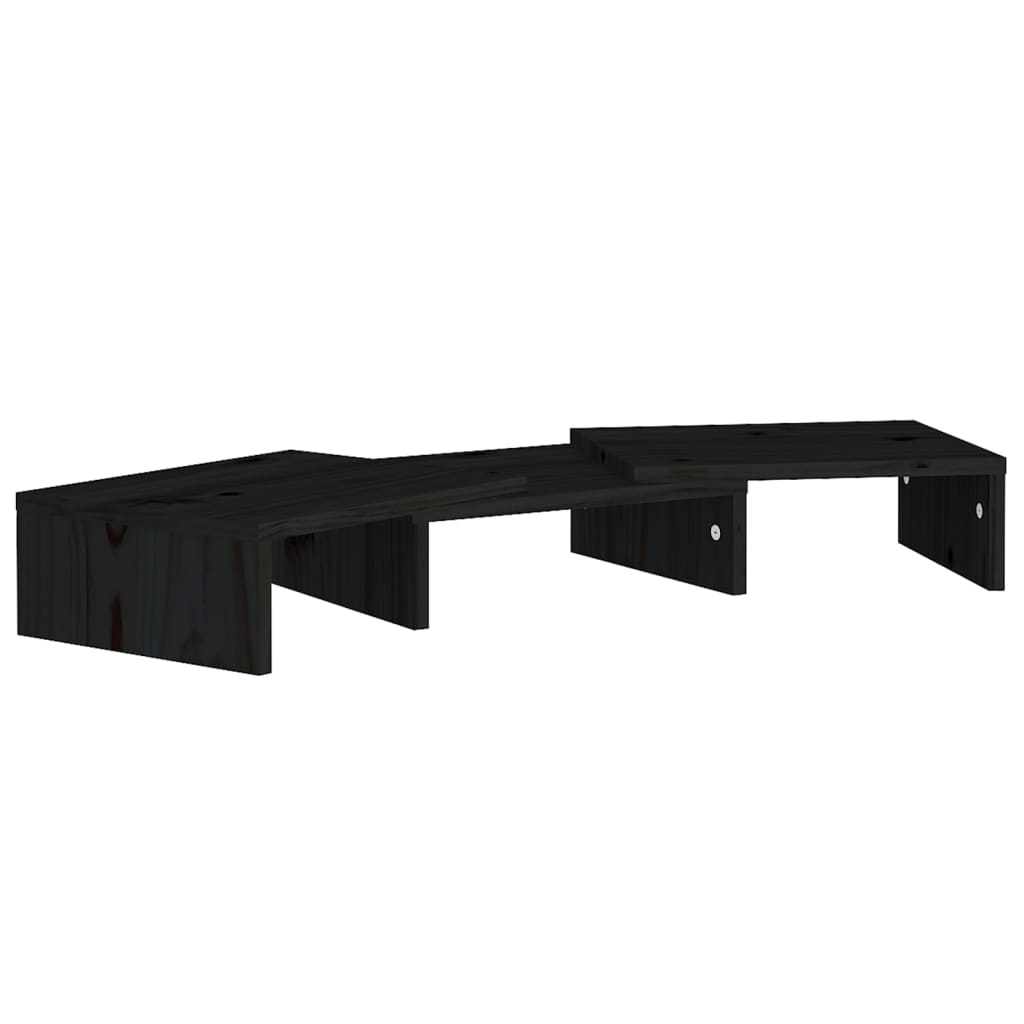 Stand pentru monitor, negru, 60x24x10,5 cm, lemn masiv de pin Lando - Lando