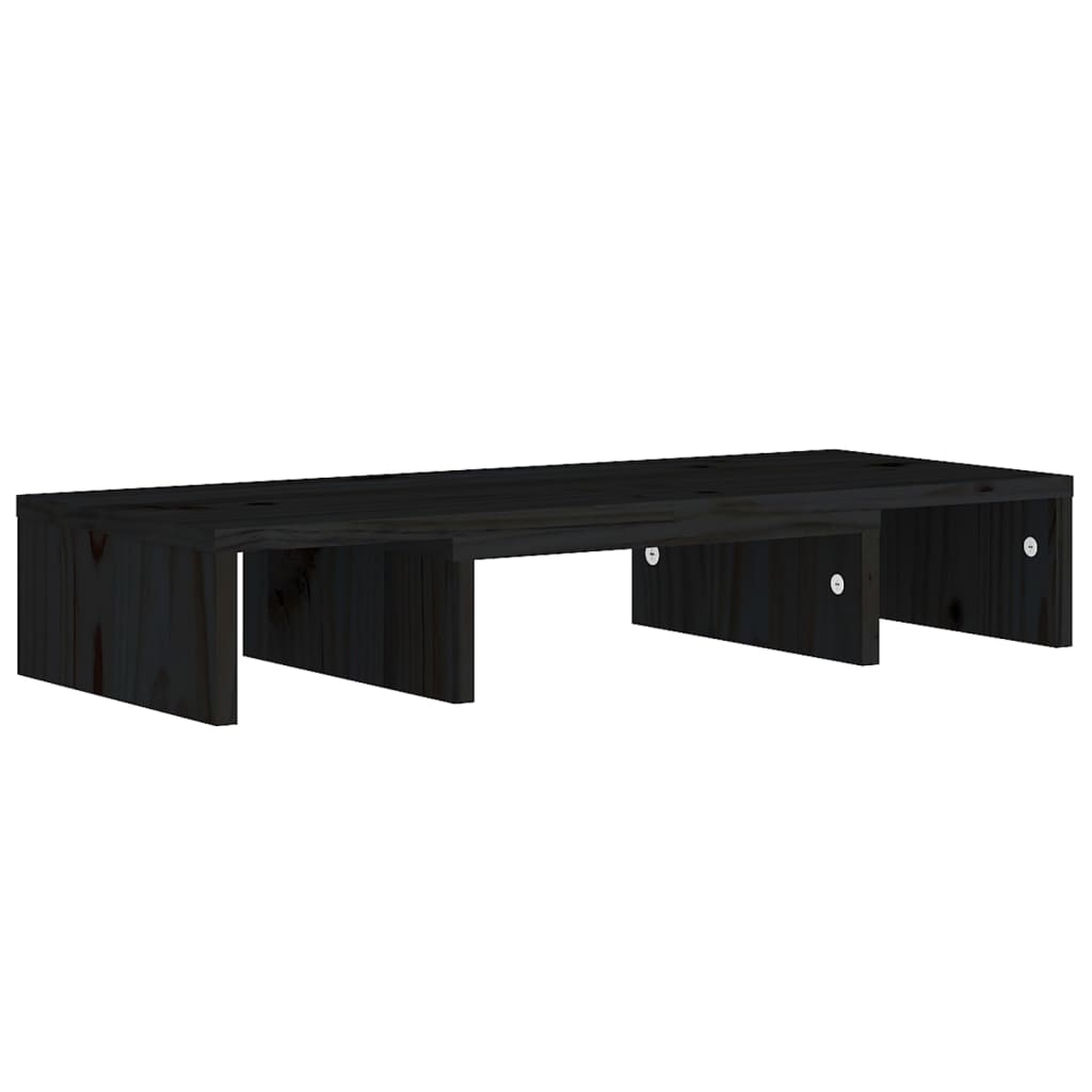 Stand pentru monitor, negru, 60x24x10,5 cm, lemn masiv de pin Lando - Lando