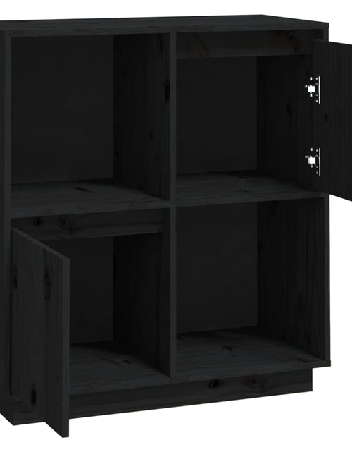 Încărcați imaginea în vizualizatorul Galerie, Servantă, negru, 74x35x80 cm, lemn masiv de pin Lando - Lando
