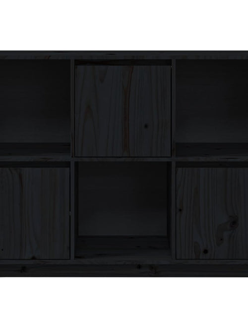 Загрузите изображение в средство просмотра галереи, Servantă, negru, 110,5x35x80 cm, lemn masiv de pin Lando - Lando
