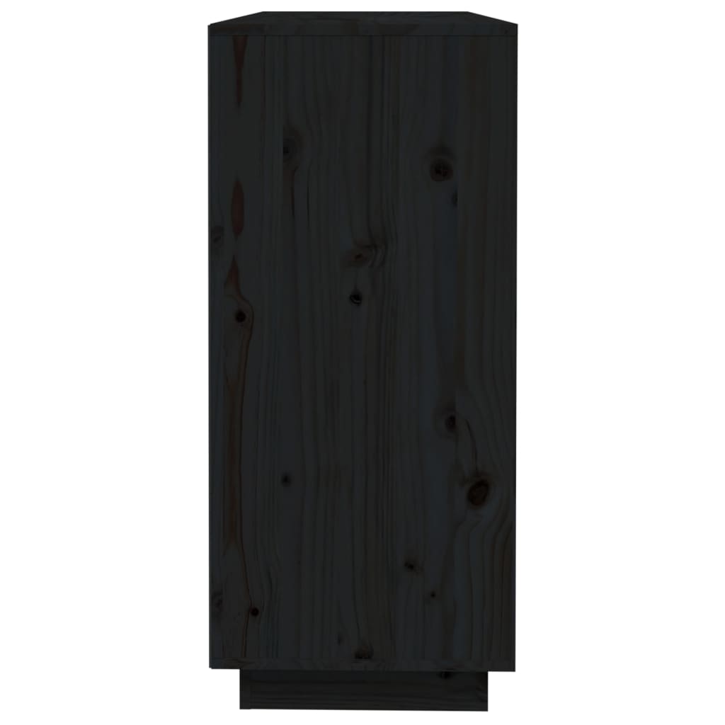 Servantă, negru, 110,5x35x80 cm, lemn masiv de pin Lando - Lando