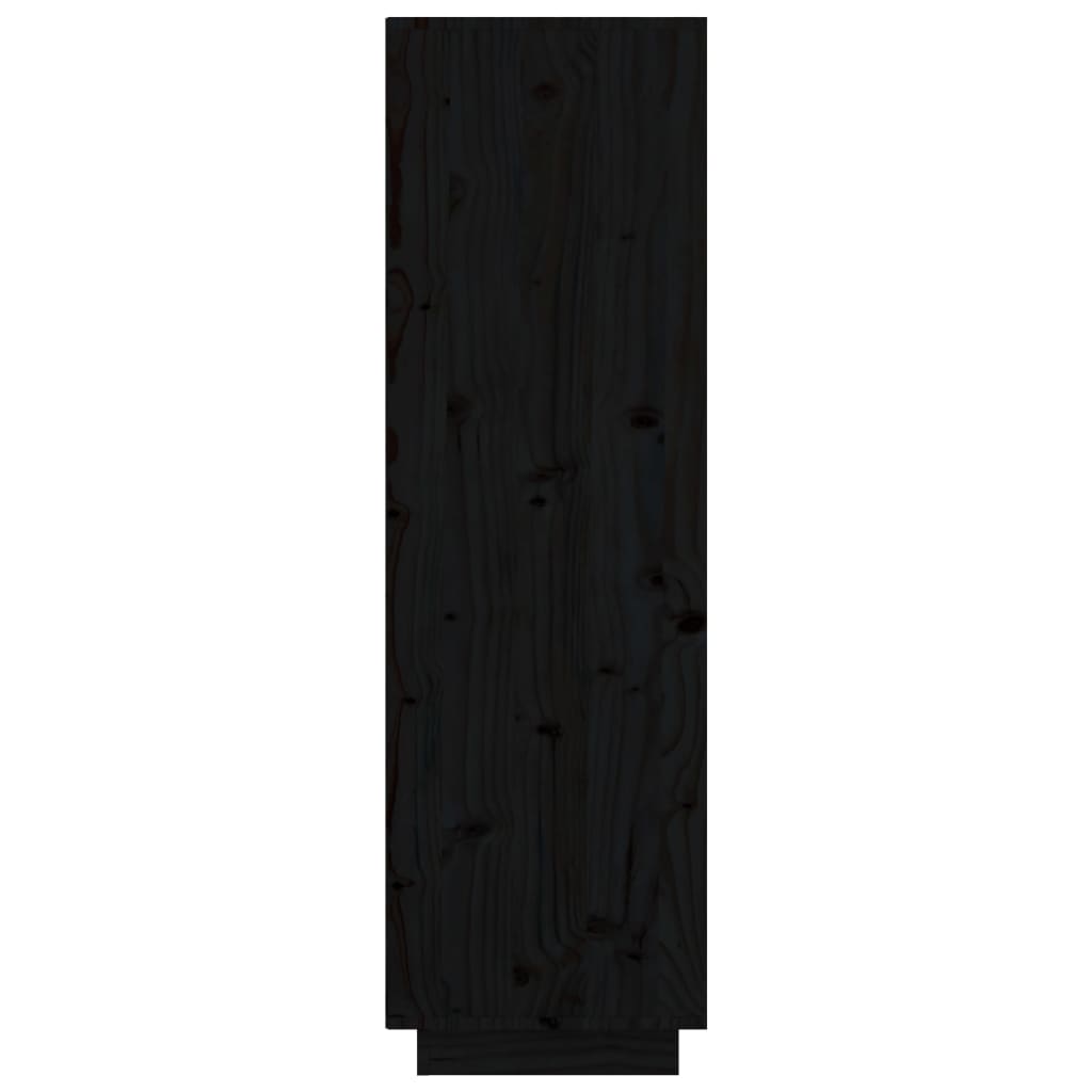 Dulap înalt, negru, 74x35x117 cm, lemn masiv de pin Lando - Lando