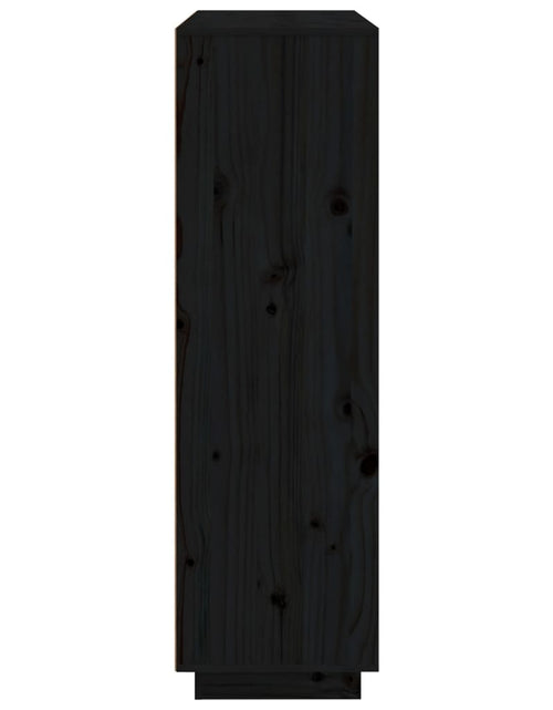 Загрузите изображение в средство просмотра галереи, Dulap înalt, negru, 110,5x35x117 cm, lemn masiv de pin Lando - Lando
