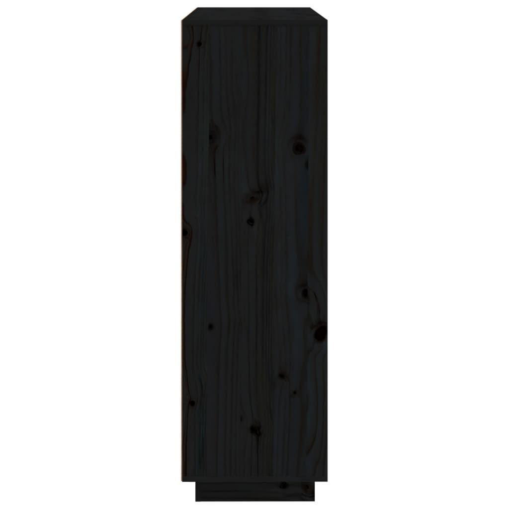 Dulap înalt, negru, 110,5x35x117 cm, lemn masiv de pin Lando - Lando