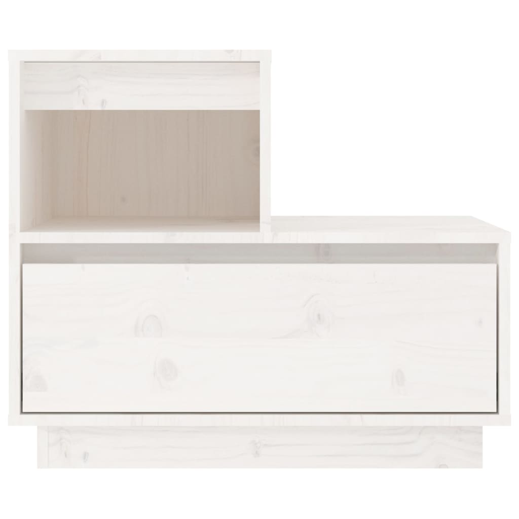 Noptieră, alb, 60x34x51 cm, lemn masiv de pin - Lando