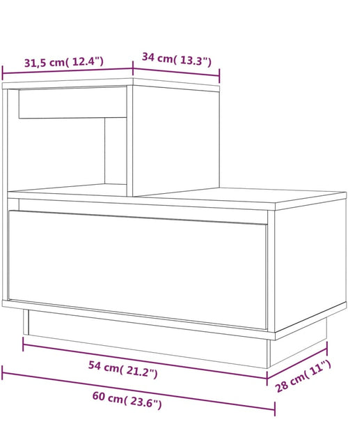 Загрузите изображение в средство просмотра галереи, Noptieră, alb, 60x34x51 cm, lemn masiv de pin - Lando

