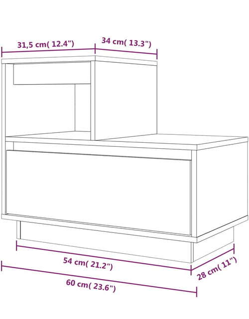 Încărcați imaginea în vizualizatorul Galerie, Noptieră, maro miere, 60x34x51 cm, lemn masiv de pin - Lando

