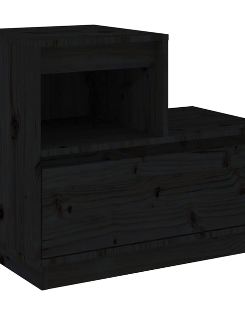 Încărcați imaginea în vizualizatorul Galerie, Noptieră, negru, 60x34x51 cm, lemn masiv de pin - Lando
