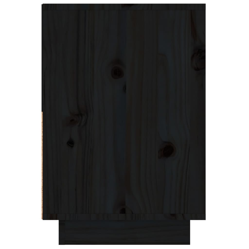 Noptieră, negru, 60x34x51 cm, lemn masiv de pin - Lando