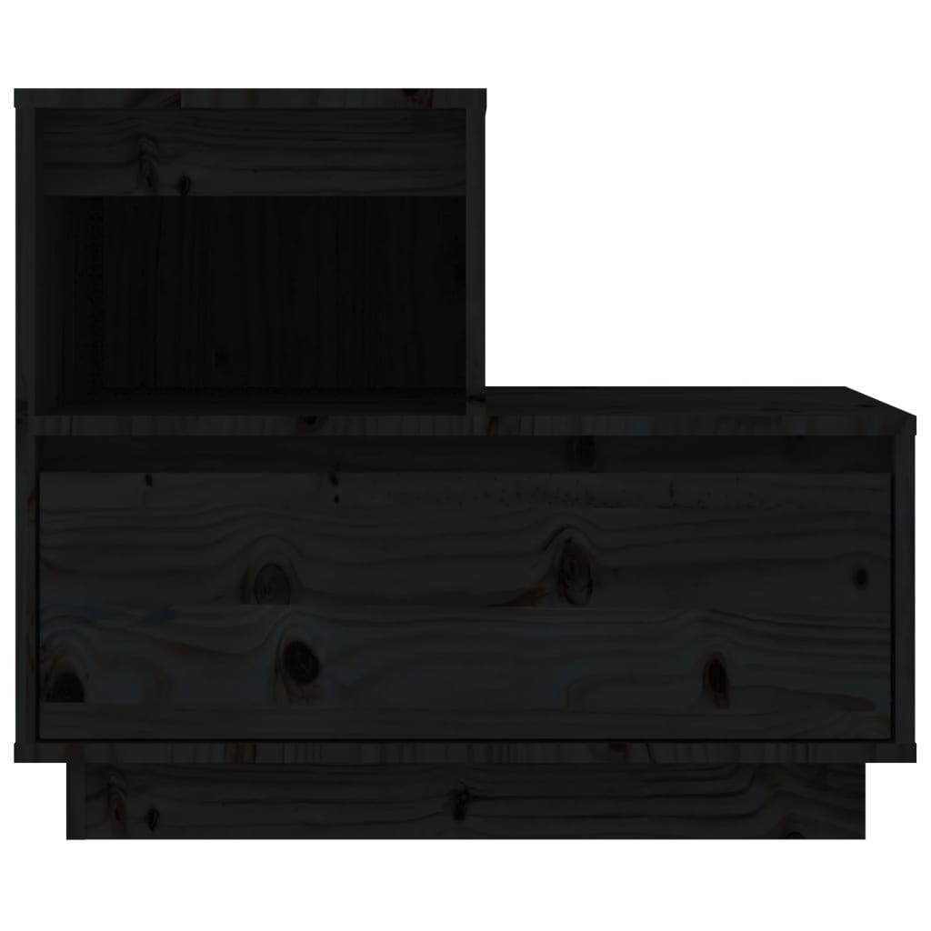 Noptiere, 2 buc, negru, 60x34x51 cm, lemn masiv de pin - Lando