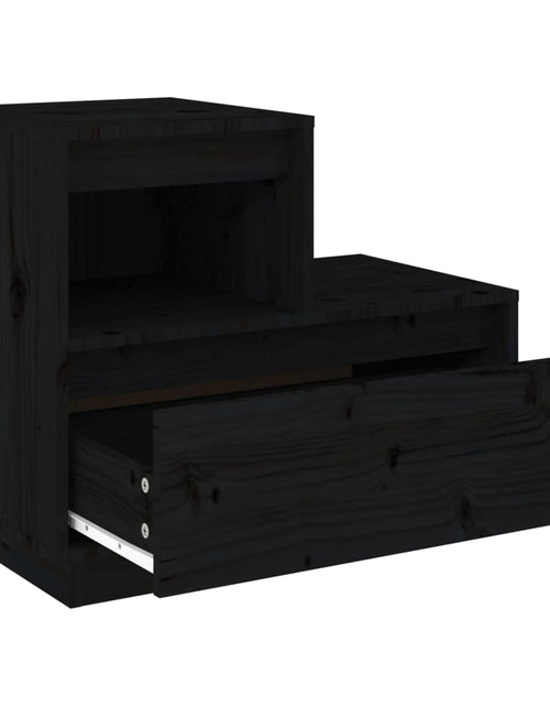 Încărcați imaginea în vizualizatorul Galerie, Noptiere, 2 buc, negru, 60x34x51 cm, lemn masiv de pin - Lando
