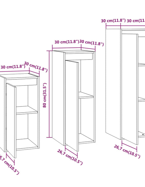 Загрузите изображение в средство просмотра галереи, Comode TV, alb, 3 buc., lemn masiv de pin Lando - Lando
