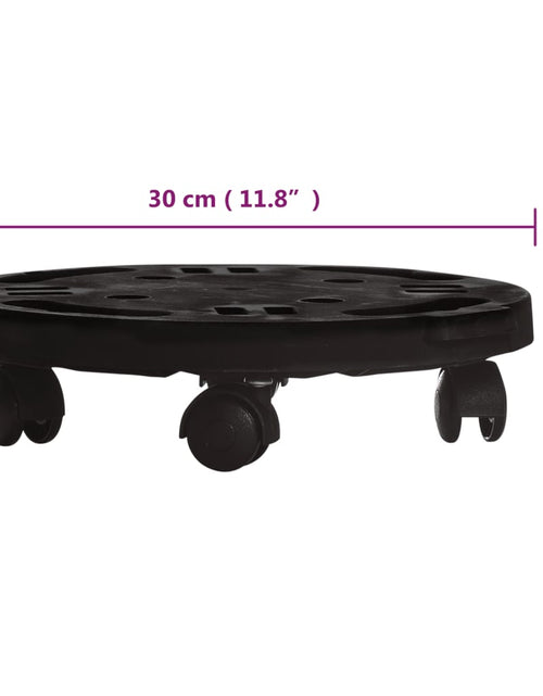 Încărcați imaginea în vizualizatorul Galerie, Cărucior pentru plante cu roți, diametru 30 cm, negru, 170 kg Lando - Lando
