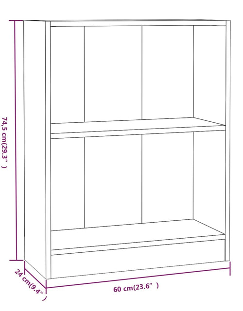 Загрузите изображение в средство просмотра галереи, Bibliotecă, stejar maro, 60x24x74,5 cm, lemn prelucrat Lando - Lando
