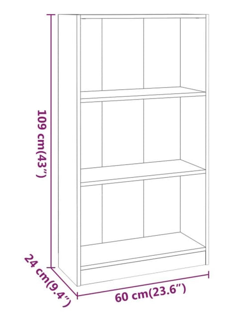 Загрузите изображение в средство просмотра галереи, Bibliotecă, stejar fumuriu, 60x24x109 cm, lemn prelucrat Lando - Lando
