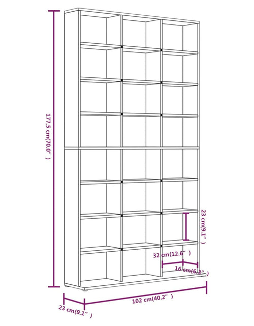 Încărcați imaginea în vizualizatorul Galerie, Dulap CD-uri, stejar fumuriu, 102x23x177,5 cm, lemn prelucrat - Lando
